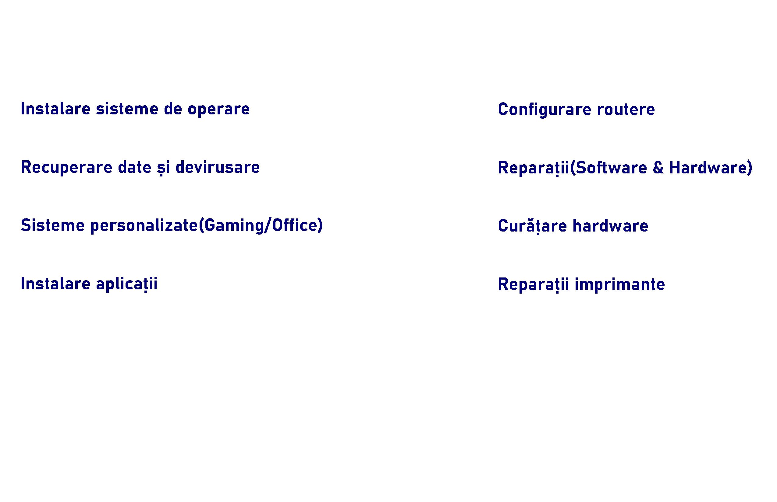 lista unor servicii de reparații calculatoare
