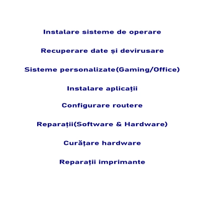 lista unor servicii de reparații calculatoare