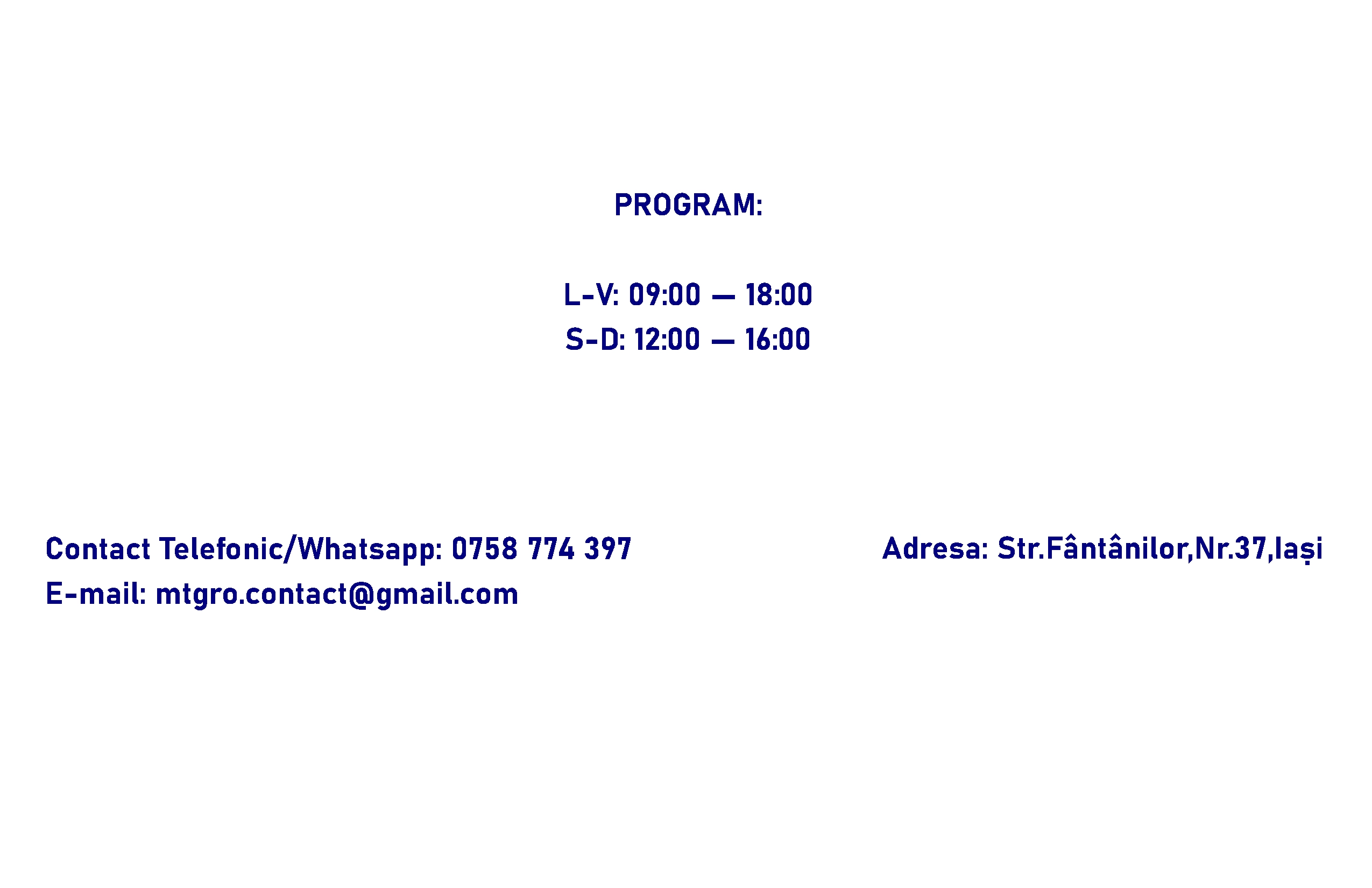 program de funcționare, adresă în Iași și informații de contact